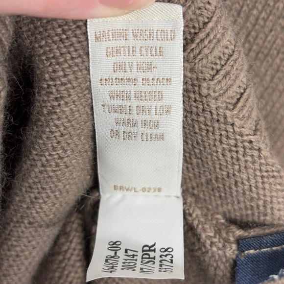 Banana Republic Luxury Blend V Neck Sweater Men's M Tan Cotton Angora Cashmere - Picture 5 of 7